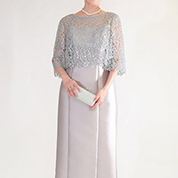 シャンパンピンクの結婚式母親ドレス