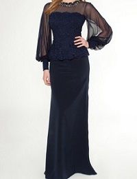 フォーマルドレスレンタル L-17 ロング Navy