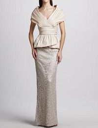 フォーマルドレスレンタル L-20 ロング Peplum  Gold